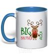 Mug with a colored handle Big brother Alex royal-blue фото