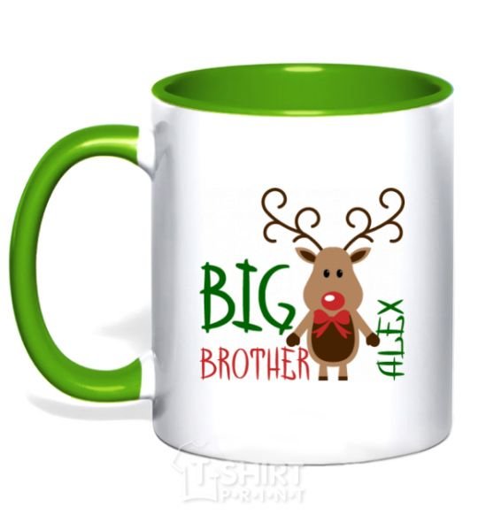 Mug with a colored handle Big brother Alex kelly-green фото