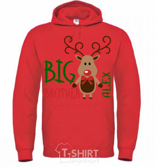 Men`s hoodie Big brother Alex bright-red фото