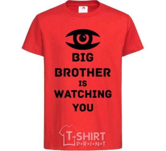 Kids T-shirt Big brother is watching you (eye) red фото