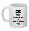 Ceramic mug Big brother is watching you (eye) White фото