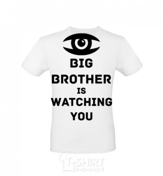 Мужская футболка Big brother is watching you (глаз) Белый фото