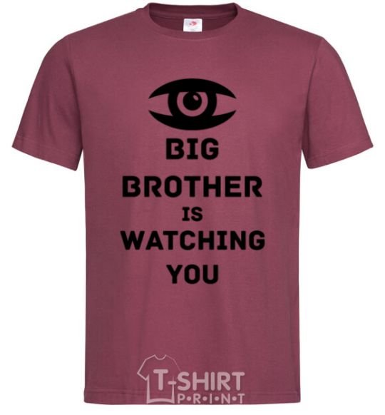 Мужская футболка Big brother is watching you (глаз) Бордовый фото