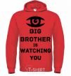 Men`s hoodie Big brother is watching you (eye) bright-red фото