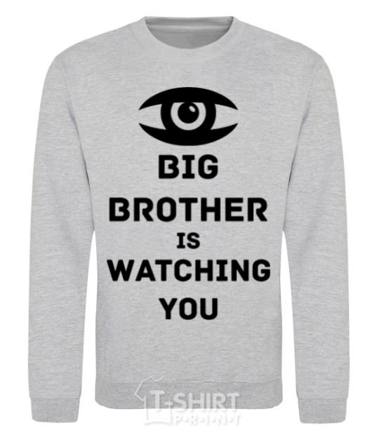 Свитшот Big brother is watching you (глаз) Серый меланж фото