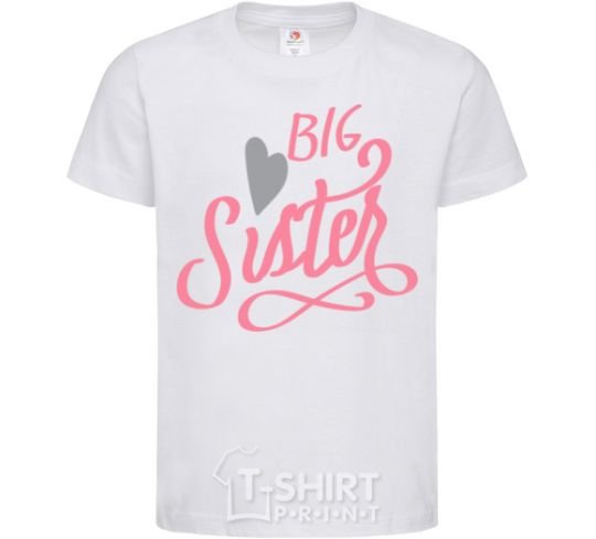 Kids T-shirt BIG sister pink inscription White фото