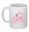 Ceramic mug BIG sister pink inscription White фото