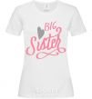 Women's T-shirt BIG sister pink inscription White фото