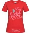 Women's T-shirt BIG sister pink inscription red фото