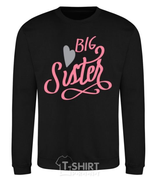Sweatshirt BIG sister pink inscription black фото