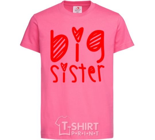 Kids T-shirt Big sister heart sign heliconia фото