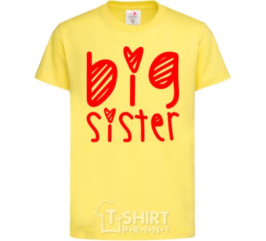 Kids T-shirt Big sister heart sign cornsilk фото