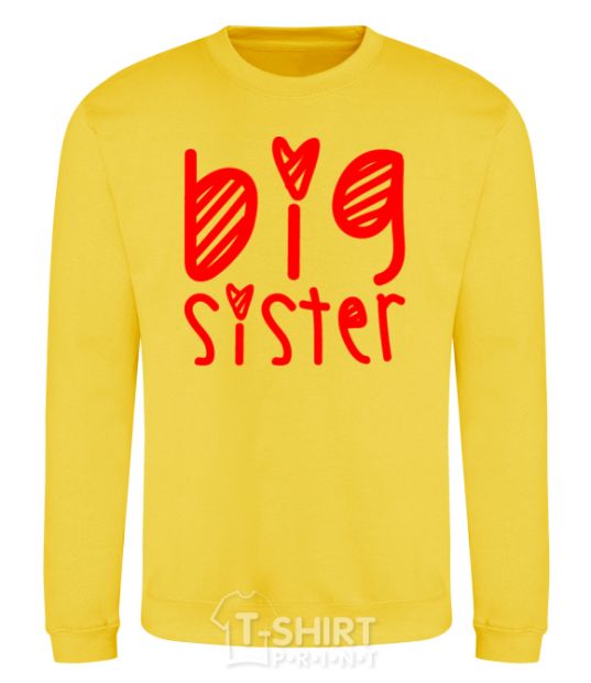 Sweatshirt Big sister heart sign yellow фото