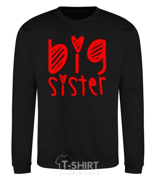 Sweatshirt Big sister heart sign black фото