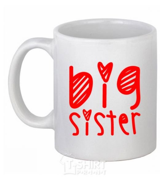 Ceramic mug Big sister heart sign White фото