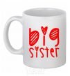 Ceramic mug Big sister heart sign White фото