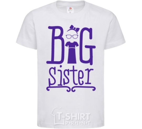 Детская футболка Big sister с сестричкой Белый фото