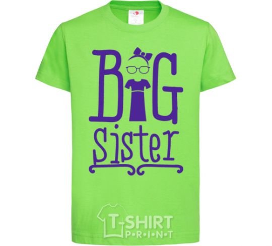 Kids T-shirt Big sister with a sissy orchid-green фото