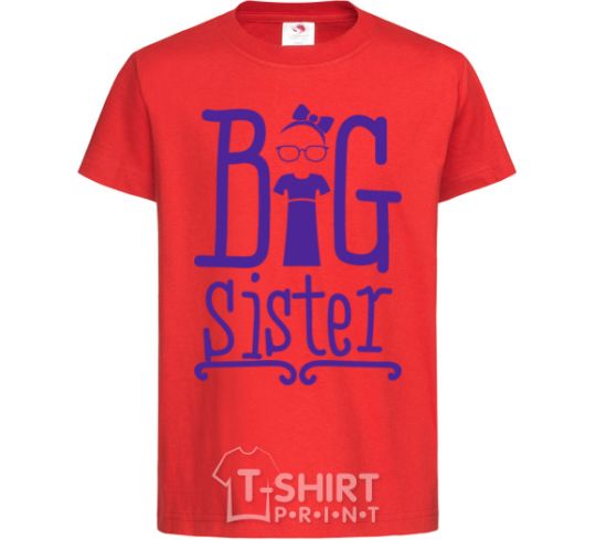 Kids T-shirt Big sister with a sissy red фото