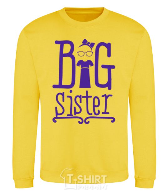 Sweatshirt Big sister with a sissy yellow фото
