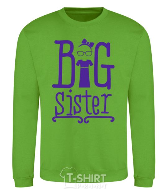 Sweatshirt Big sister with a sissy orchid-green фото