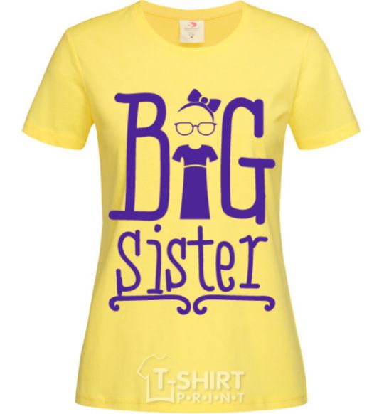 Women's T-shirt Big sister with a sissy cornsilk фото