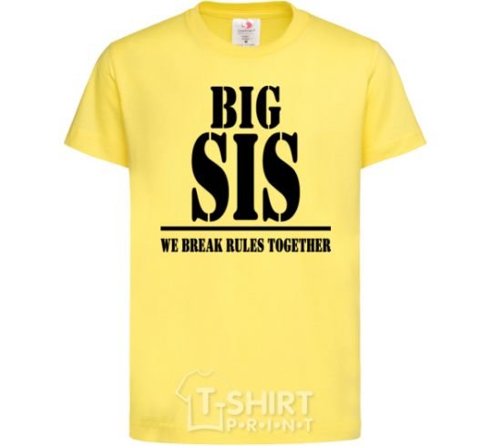 Kids T-shirt Big sis cornsilk фото