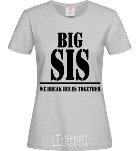 Women's T-shirt Big sis grey фото