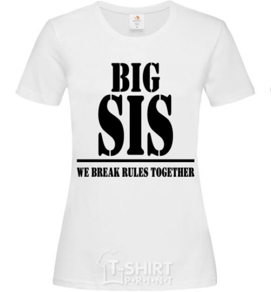 Женская футболка Big sis Белый фото