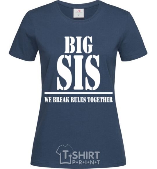 Women's T-shirt Big sis navy-blue фото