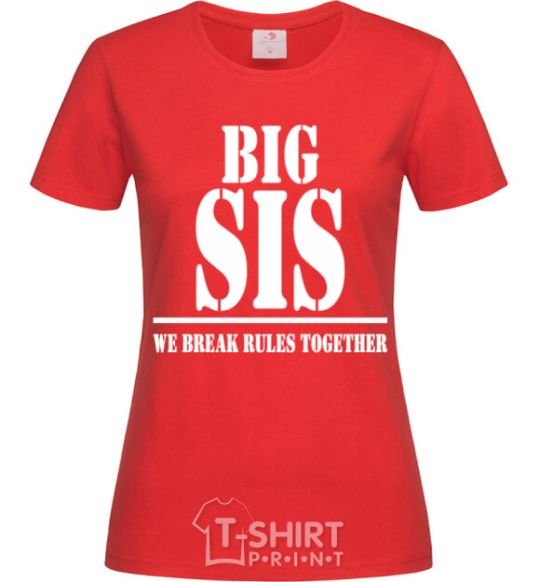 Women's T-shirt Big sis red фото