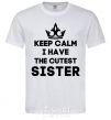 Мужская футболка Keep calm i have the cutest sister Белый фото
