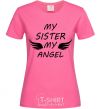 Женская футболка My sister my angel Ярко-розовый фото