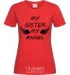 Женская футболка My sister my angel Красный фото