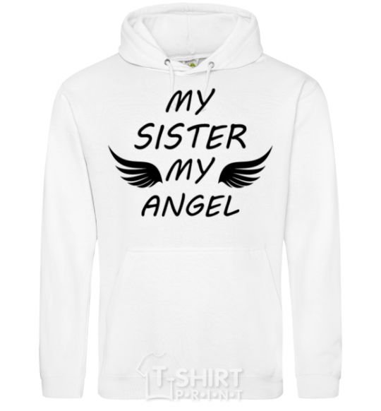 Men`s hoodie My sister my angel White фото