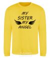 Sweatshirt My sister my angel yellow фото