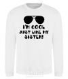 Sweatshirt I am cool just like my sister White фото