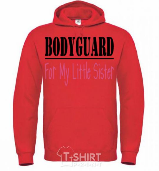 Men`s hoodie Bodyguard for my little sister bright-red фото