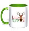 Mug with a colored handle Little sister Alison kelly-green фото