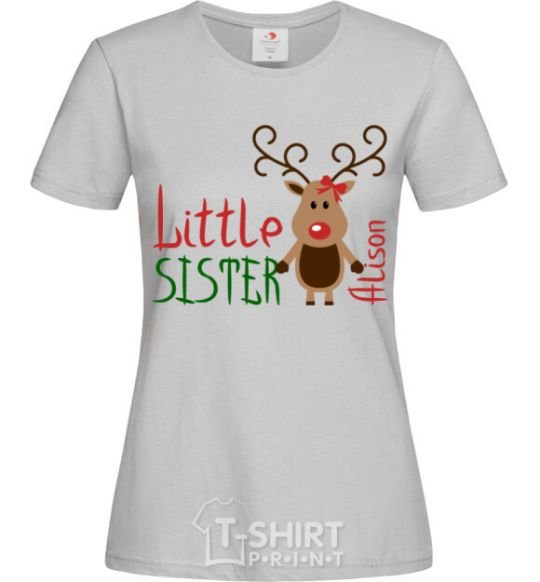 Women's T-shirt Little sister Alison grey фото