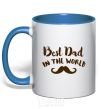 Mug with a colored handle Best dad in the world old royal-blue фото