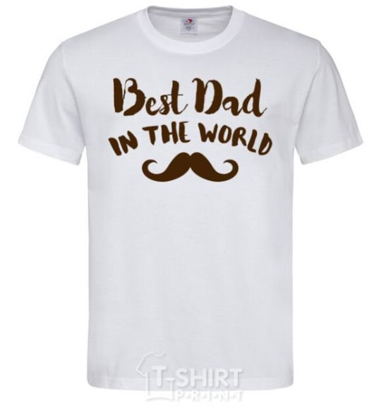 Men's T-Shirt Best dad in the world old White фото