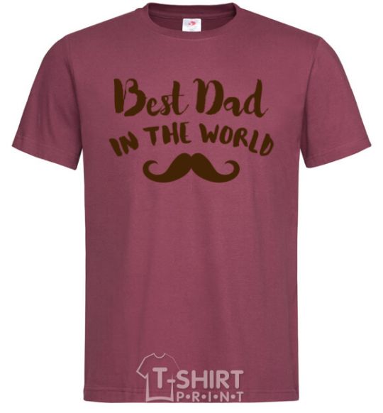 Men's T-Shirt Best dad in the world old burgundy фото