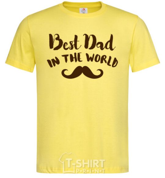 Men's T-Shirt Best dad in the world old cornsilk фото