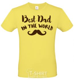 Men's T-Shirt Best dad in the world old cornsilk фото