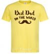 Men's T-Shirt Best dad in the world old cornsilk фото