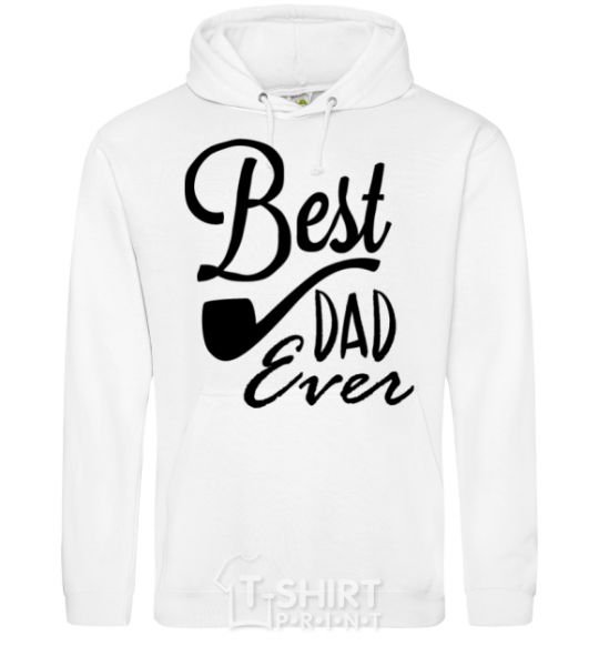 Men`s hoodie Best dad ever - tube White фото