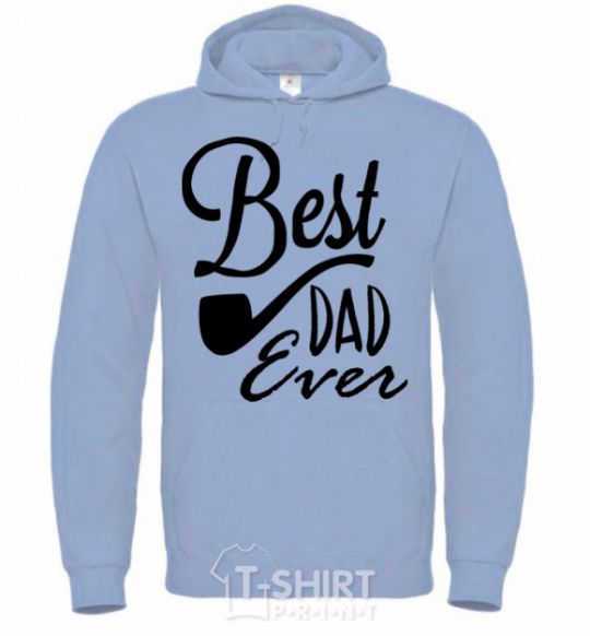 Men`s hoodie Best dad ever - tube sky-blue фото