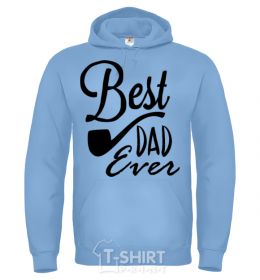 Men`s hoodie Best dad ever - tube sky-blue фото