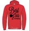 Men`s hoodie Best dad ever - tube bright-red фото